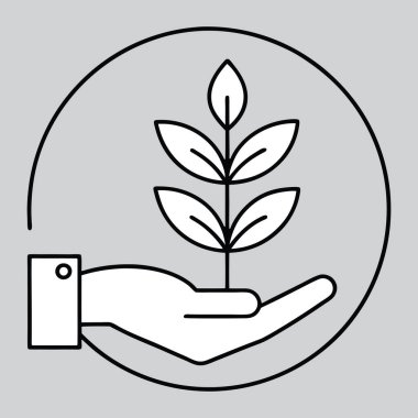 Çizgi açık el çizimi bitki ağacı ikonu vektör illüstrasyonuName.