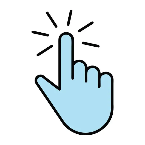 Parmak hareketi el ikonu. dokunmatik el hareketi ikon vektör renk ağı izole.