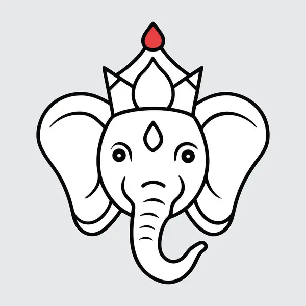 Hindu Ganesh Tanrı vektör illüstrasyonu.