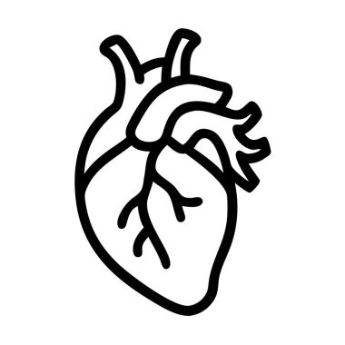heart organ icon, outline style design.