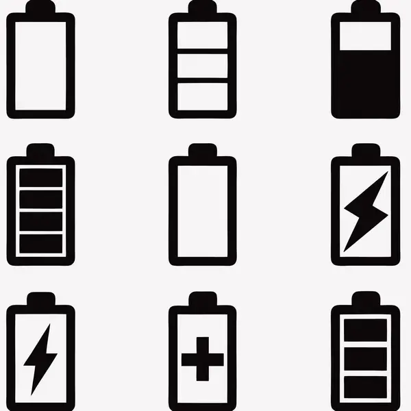 battery and charge icons design. black and white vector.