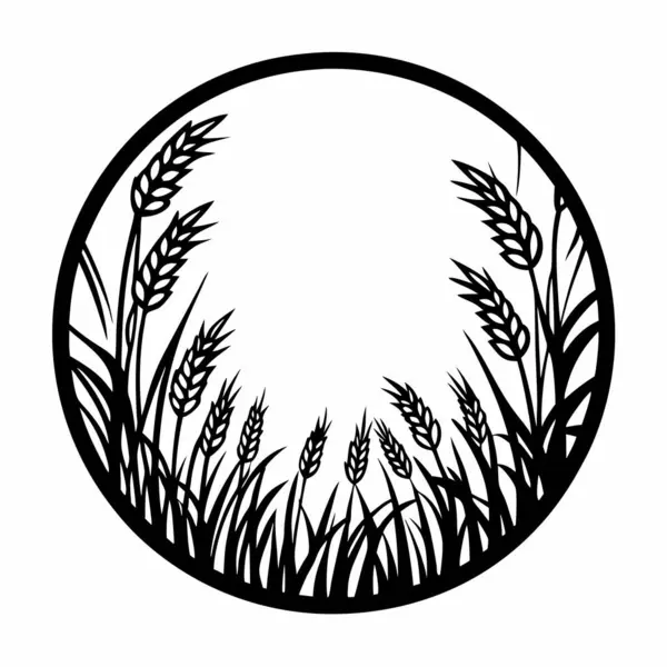 Buğday ve çavdar simgesi, ana hatlı logo tasarımı.