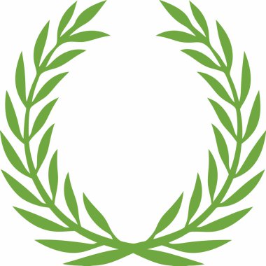 çelenk defne simgesini düz biçimde bırakır