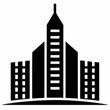 Logo binası. Web simgesi basit illüstrasyon.