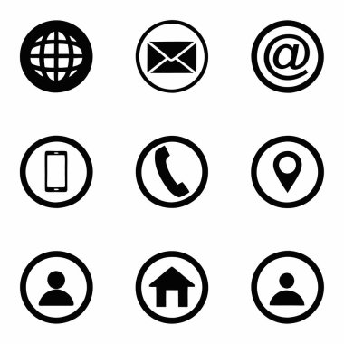 9 basit iletişim simgesi dizaynı.