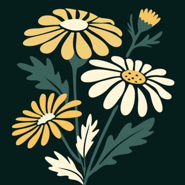 Çiçek arkaplanı. çiçekler, bitkiler, vektör illüstrasyonu.