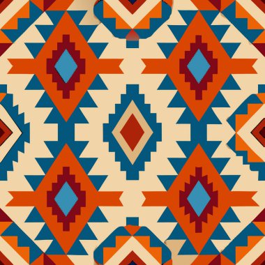 Aztek geometrik süslemeli kusursuz desen. vektör illüstrasyonu.