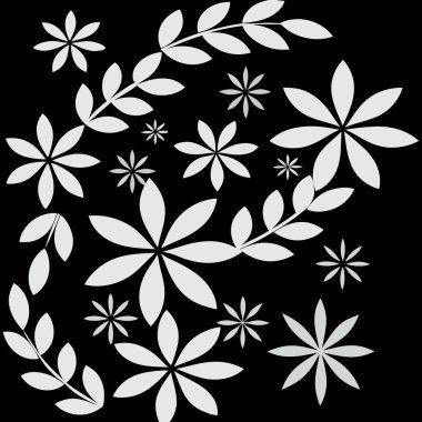 Soyut çiçeklerle kusursuz desen