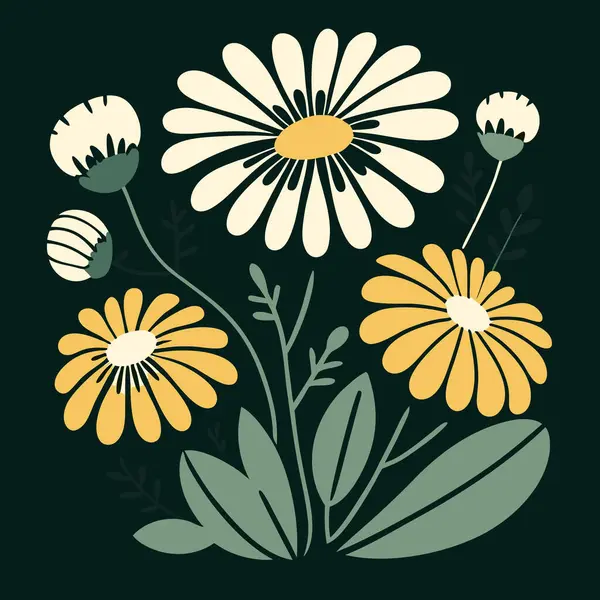 Çiçek ve yapraklı çiçek tasarımı