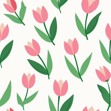 Lalelerle kusursuz desen. vektör illüstrasyonu