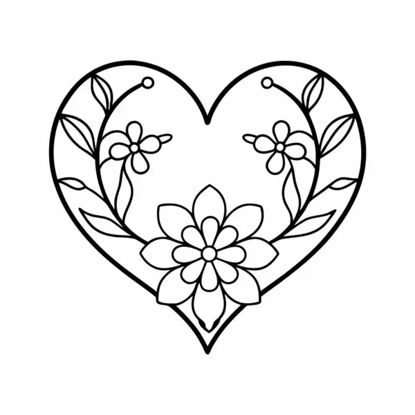 Çiçek desenli izole bir kalp.