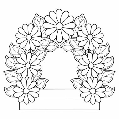 güzel çiçek çerçevesi, vektör illüstrasyon tasarımı.