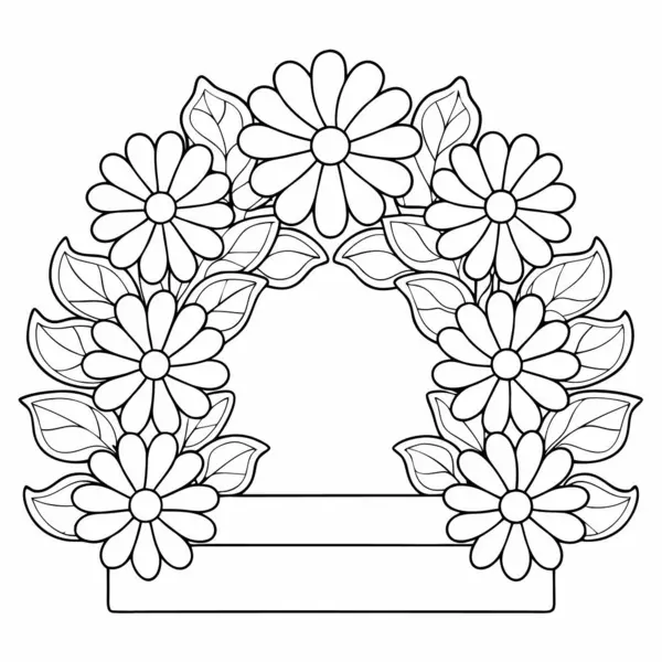 güzel çiçek çerçevesi, vektör illüstrasyon tasarımı.