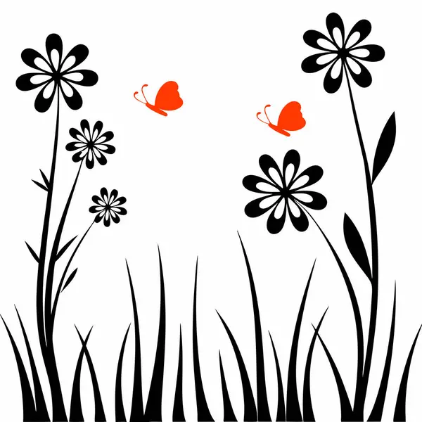 Çiçekli çiçek arkaplanının vektör çizimi