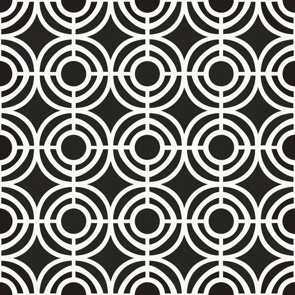 Siyah ve beyaz yuvarlak geometrik çizgilerin pürüzsüz deseni