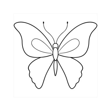 Vektör kelebek, kelebek, çizim. Kelebek simgesi vektör illüstrasyonu.