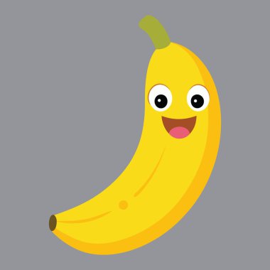 muz meyvesi çizgi film ikonu vektör illüstrasyon grafik tasarımı