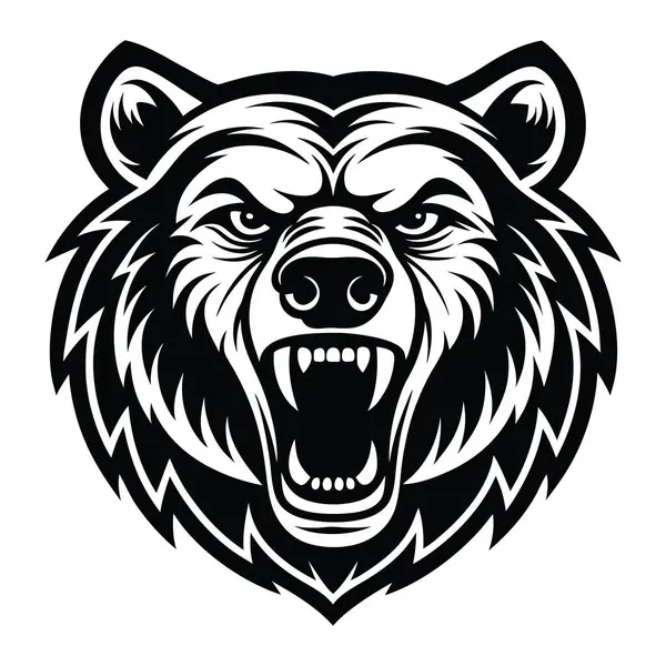 vektör siyah ayı yüzü baş logosu.