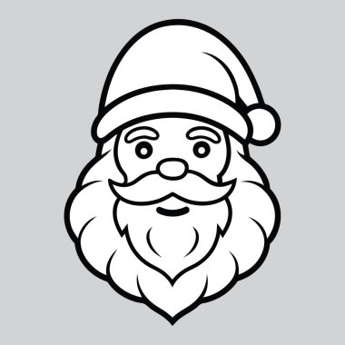 Noel Baba çizgi film stili ikon vektör çizimi ile karşı karşıya. Vay kafa simgesi.