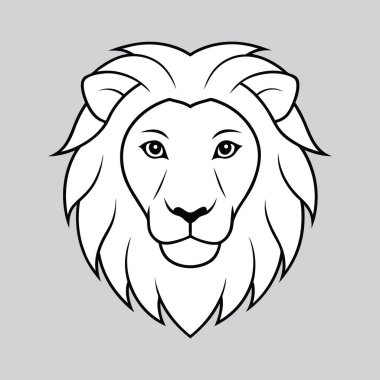aslan başı logo vektör şablonu.