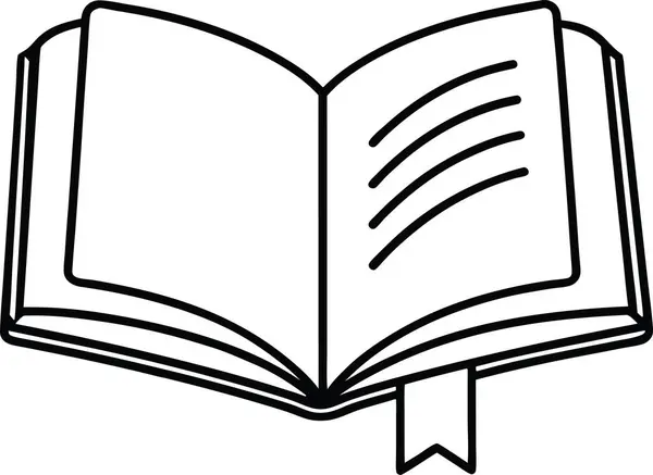 Kitap eğitimi öğrenme ikonu. Yer imi ve boş satırlı kağıt simgesi ile kitabı aç.