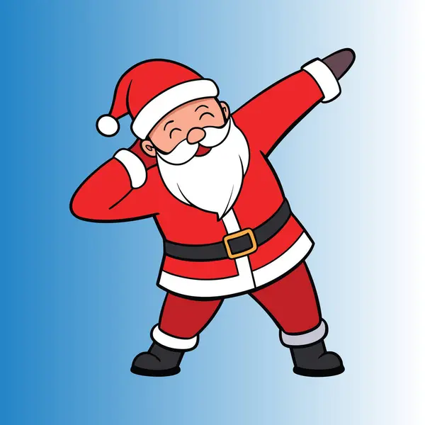 Noel Baba hareketli bir dokunuşla kırmızı giysi ikon vektörüne poz veriyor..