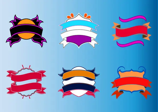 Benzersiz güzel kurdele afişi. Kurdele koleksiyonu. Renk Kurdeleleri Vektörü.