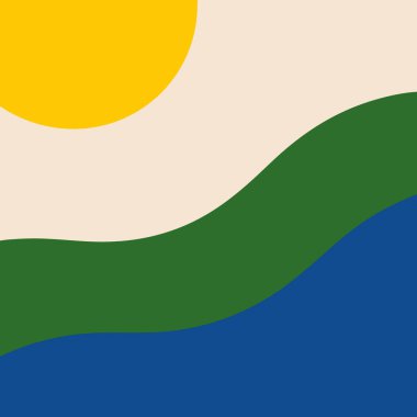 Brezilya bayrağı taşıyan vektör düz simge. Soyut tasarım iki ton mavi renk şeması.