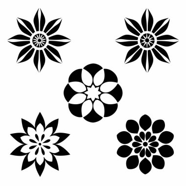 siyah ve beyaz çiçekler dizayn edildi.