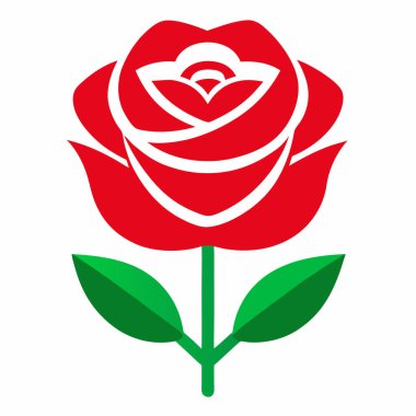 Kırmızı gül illüstrasyonu çiçek tasarımı..