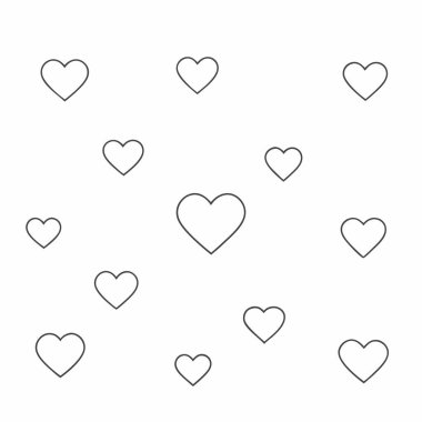 Kalpler kusursuz desen. Çocukların Yaratıcı Renk Kitabı Sayfaları için basit kalp çizimi.