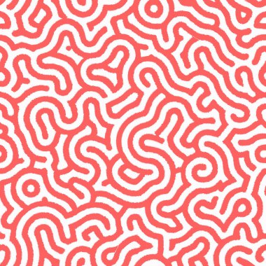 Kırmızı çizgileri olan kusursuz bir desen. soyut şablon kırmızı renk sıvısı dalgalı çizgiler organik çizimler.