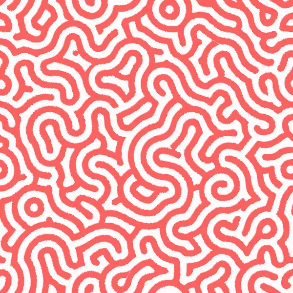 Kırmızı çizgileri olan kusursuz bir desen. soyut şablon kırmızı renk sıvısı dalgalı çizgiler organik çizimler.