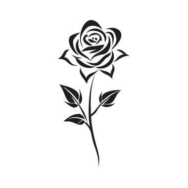 Gül çiçeği logo ikonu tasarım vektör çizimi.