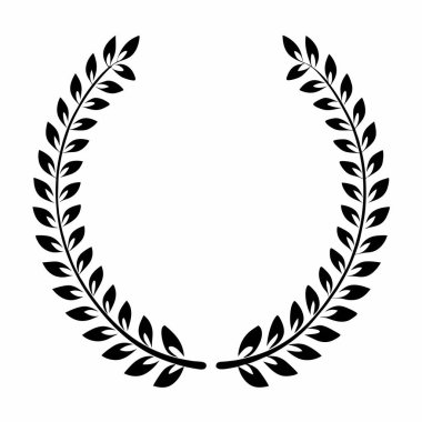 Çelenk simgesi, taslak biçimi. Dekoratif çiçekler ve yapraklar çember çizim biçimi.