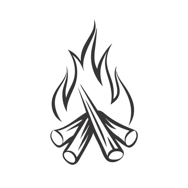 Ateş yakma ikonu. Beyaz arkaplanda izole edilmiş web tasarımı için şenlik ateşi vektör simgesi çizimi
