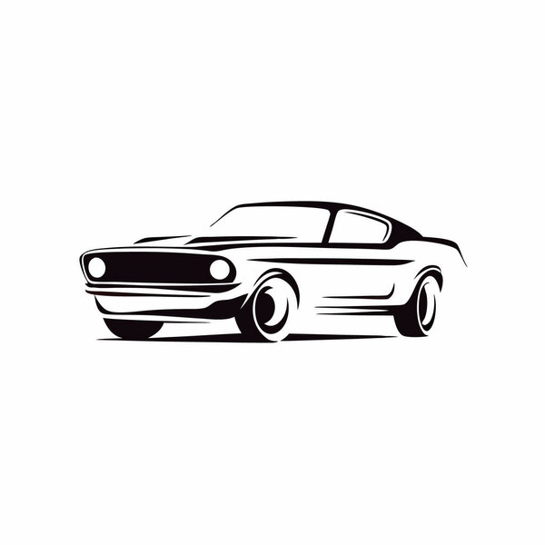 vintage classic car logo design.