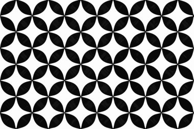 Soyut süs eşyasıyla kusursuz desen. Geometrik benzersiz soyut desen siyah şekil çizimi.