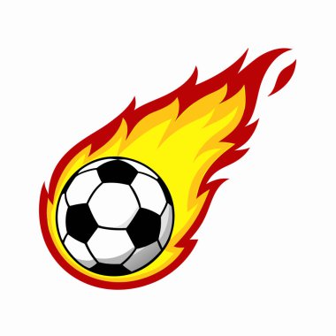 izole futbol topu tasarımı. Futbol topu alev alev yanıyor futbol ikonu tasarımı.