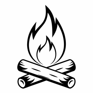 şenlik ateşi amblem ikon vektör tasarımı.