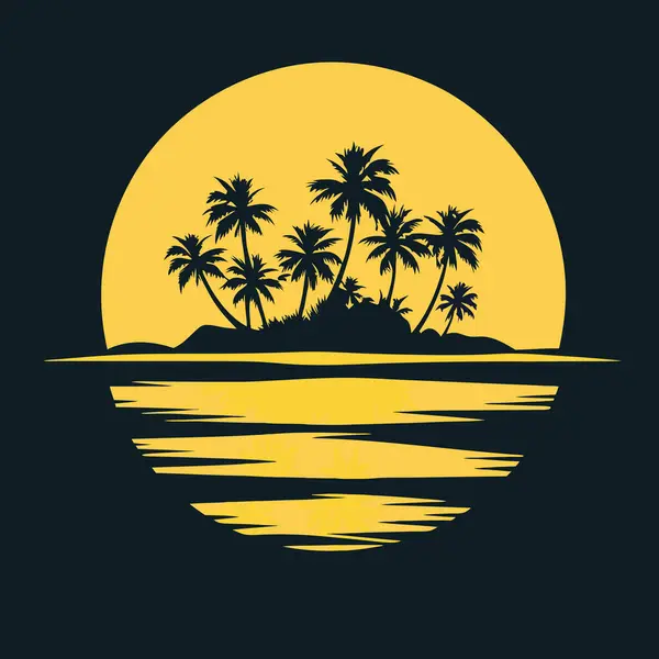 Gün batımı arka planında siluet palmiye ağacı silueti.