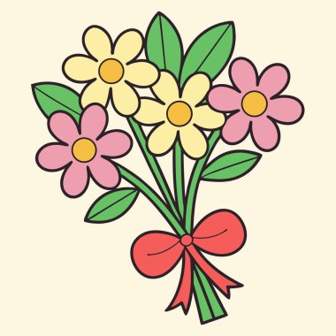 Dekoratif dekorasyon illüstrasyon güzel çiçek simge vektör.