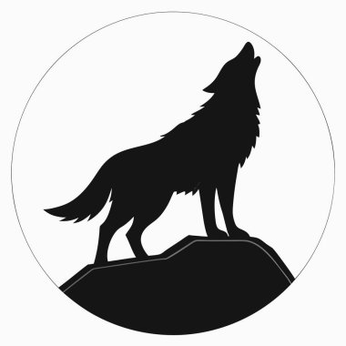 Köpek kurt logosu vektör tasarımı.