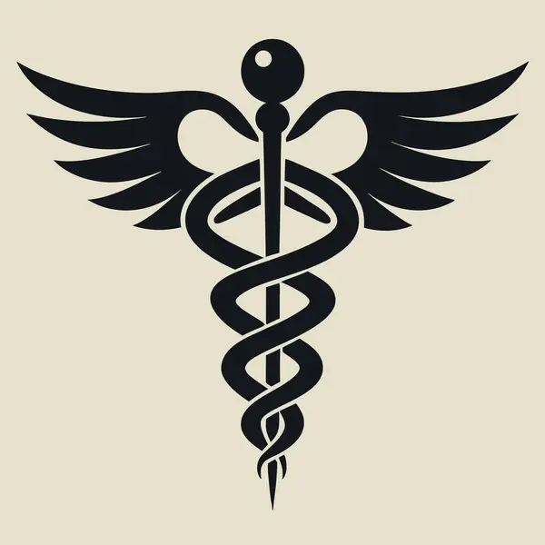 caduceus sembolü, vektör illüstrasyon tasarımı.