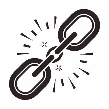 zincir simgesi siluet vektör çizimi.