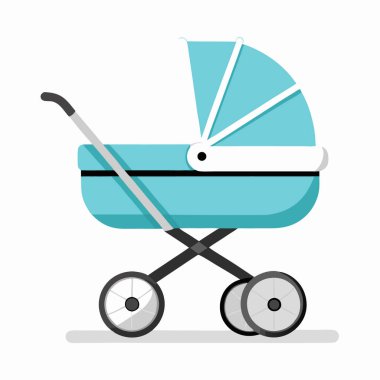 renkli bebek arabası taşıyıcı illüstrasyonu.
