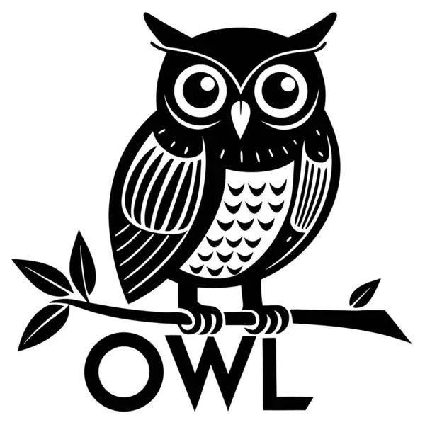 Şube logosu vektör illüstrasyonlu baykuş.