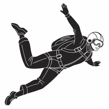 İzole bir arkaplanda zıplayan bir adamın silueti..