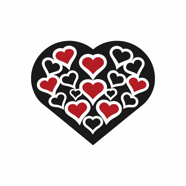 Aşk kalp ikonu. Sevgililer Günü ikonu vektör illüstrasyonu.