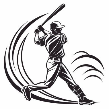 beyzbolcu vektör çizimi grafiği.